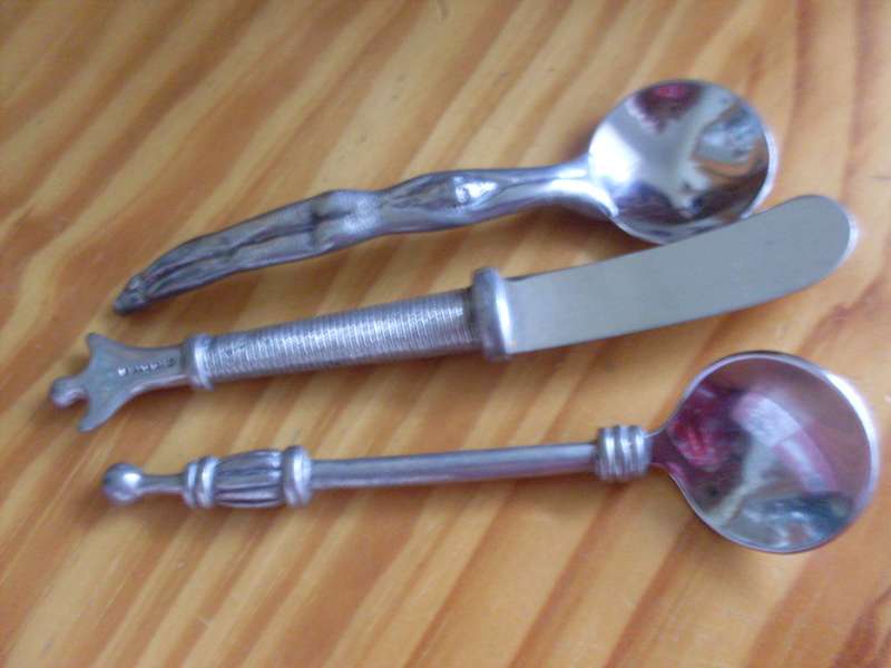 2 X  C.BOYES  SUGAR SPOONS  1 X C. BOYES BUTTER/PATE' KNIFE...ALL 3 MARKED