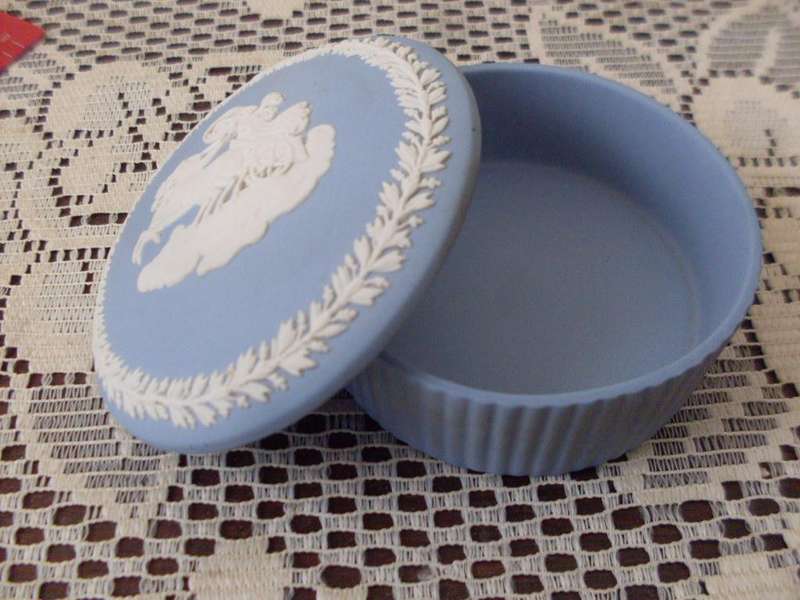 WEDGWOOD BLUE AND WHITE TRINKET BOX