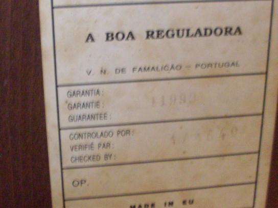 RARE...LARGE WALL CLOCK WITH TOP/BOTTOM DECORATIVE PIECES...REGULADORA MADE IN PORTUGAL