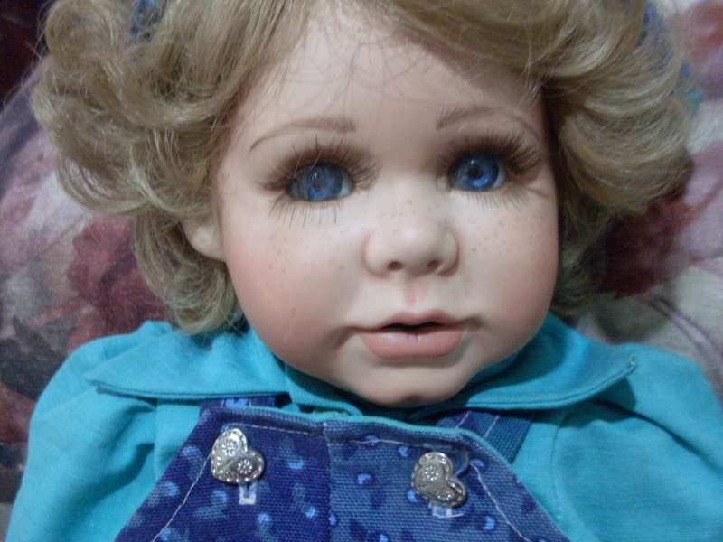 STUNNING FULLY DRESSED PORCELAIN DOLL .....ORPHAN NO 4....64 CM TALL