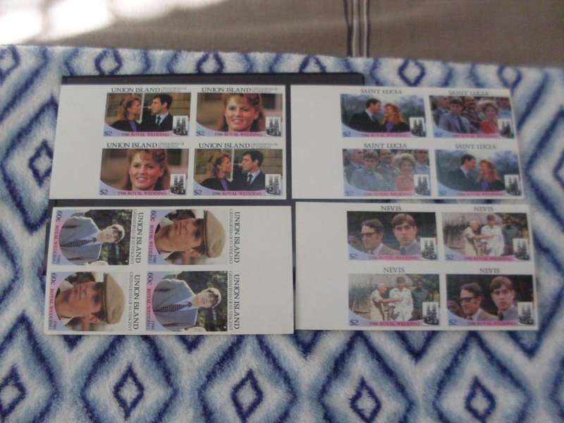 GREAT BRITAIN ROYALTY WEDDING 1986 IMPERF BLOCKS OF 4 STAMPS ....MINT