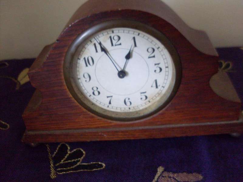 Small Wooden Mantle Swiss Made Clock