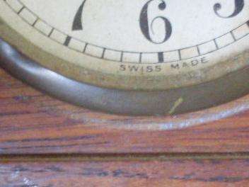 Small Wooden Mantle Swiss Made Clock