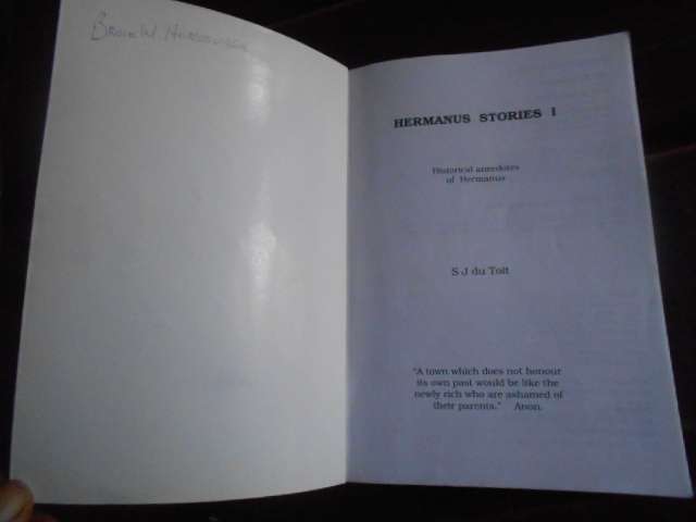 HERMANUS STORIES 1 -  (Anecdotes)  SJ DU TOIT 2001