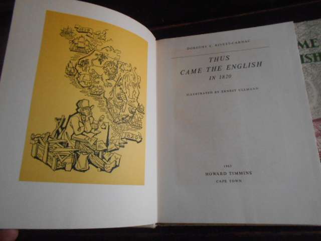 Thus came the English in 1820 - Dorothy E Rivett-Carnac - Hardcover 1961 Howard Timmins