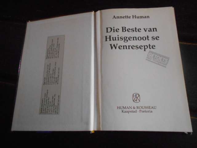 Annette Human - WENRESEPTE - Beste van wenresepte  Human & Rousseau