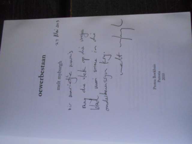 Melt Myburgh - Oewerbestaan autographed gedigteboekie