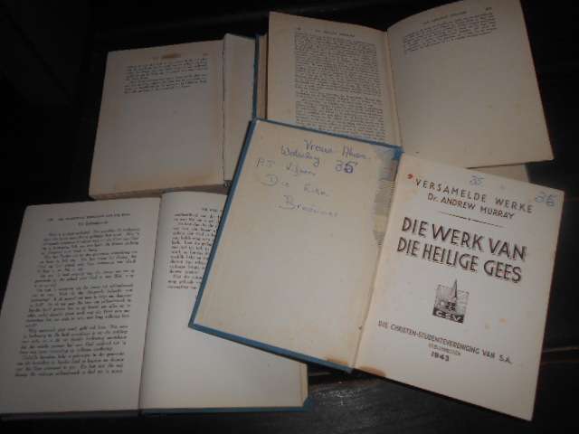 Versamelde Werke Dr. Andrew Murray,  1942 vier boeke Nas. Pers Kaapstad