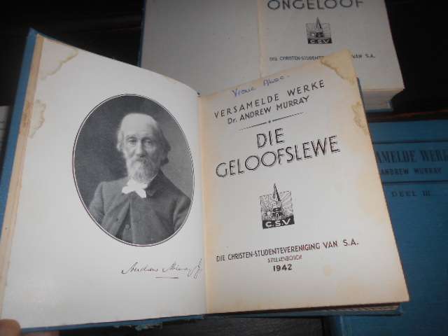 Versamelde Werke Dr. Andrew Murray,  1942 vier boeke Nas. Pers Kaapstad