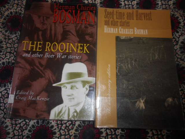 2  Herman Charles Bosman story softbacks - Rooinek Boer stories & Seedtime & Harvest