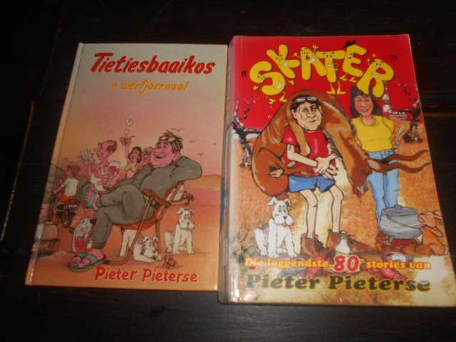 2 boeke van P PIETERSE - SKATER (80 stories autogr.)  en   TIETIESBAAI
