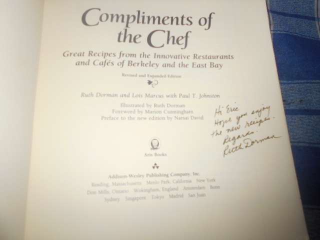 Compliments Of The Chef: Great Recipes Innovative Restaurants autographed R Dorman