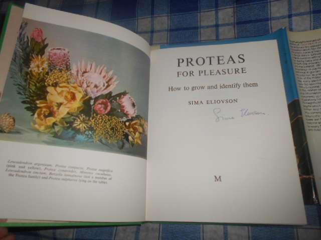 SIMA ELIOVSON - PROTEAS FOR PLEASURE illus autographed  macmillan 1976