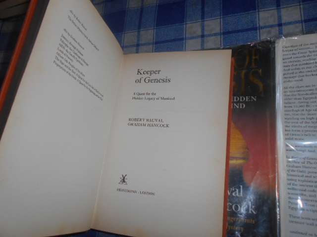 ROBERT BAUVAL - KEEPER OF GENESIS - hardback 1996 reprint