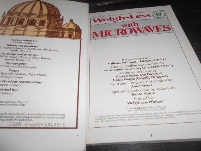 2 weighless 1988  books - Weigh-Less with Microwaves & Weigh less the Eastern Way softbacks