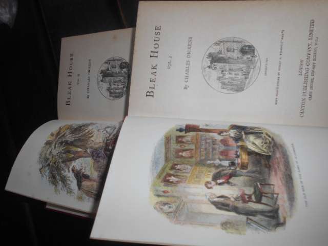 2Charles Dickens  books  -  Bleak House  volume 1 & d 2 -  Caxton Pub books with plates