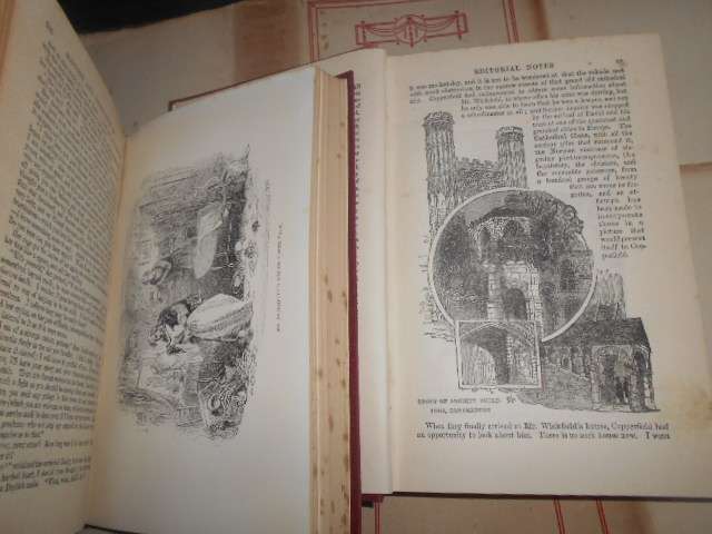 2 old  Charles Dickens  books - DAVID COPPERFIELD-  volume 1 & d 2 -  Caxton Pub books with plates