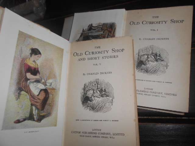 2 old  Charles Dickens  Caxton books - THE OLD CURIOSITY SHOP-  vol 1 & d 2 -with plates