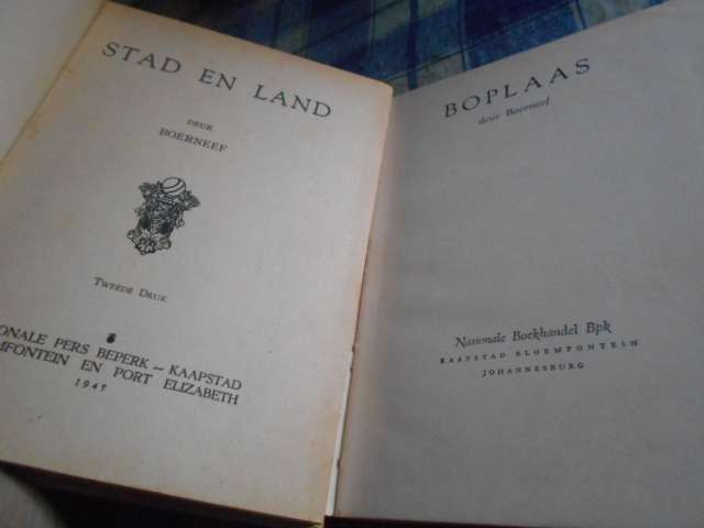 2 Boerneef boeke -  Stad en Land 1945  & Boplaas 1967 Nas Boekhandel