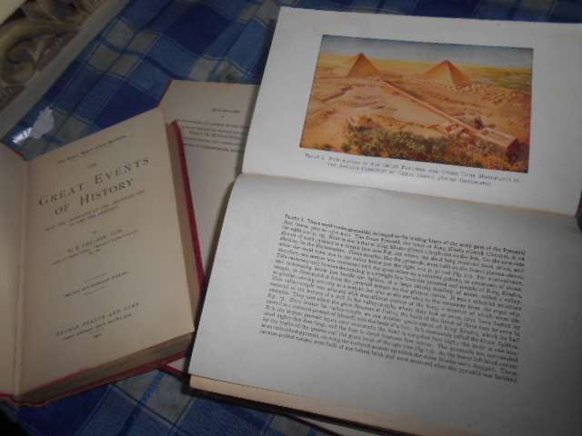 3 old history books: Great Events of hstory,1910, Outlines European history,  British Expansion 1967