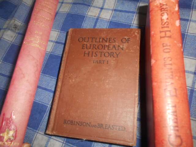 3 old history books: Great Events of hstory,1910, Outlines European history,  British Expansion 1967