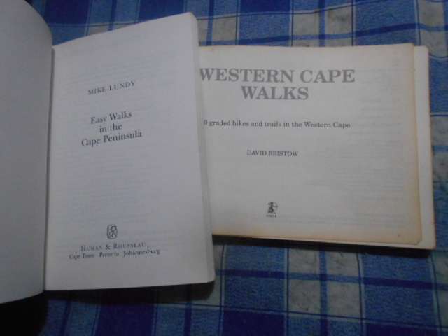 2Walks books:  1. Easy Walks in Cape Peninsula  M Lundy &  2.Western Cape Walks D Bristow