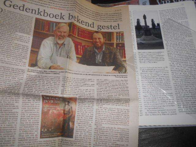 VIR VRYHEID & REG - ANGLO-BOEREOORLOG GEDENKB. - M V B LEOP. SCHOLTZ & koerant uitknipsels