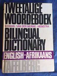 TWEETALIGE WOORDEBOEK DR BOSMAN - TAFELBERG UITG 1984 ENGLISH-AFRIKAANS