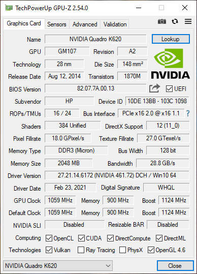 HP Z640 PC Workstation -  Intel Xeon 20 Threads, 16GB DDR4 RAM, 500GB NVMe SSD, NVIDIA Quadro K620