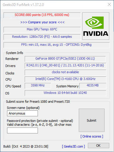GeForce 8800 GT 512MB GDDR3 256 bit DirectX 11.1 (10_0) Graphics card