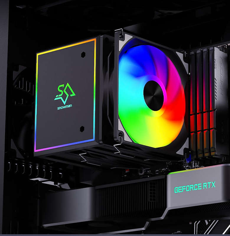 SNOWMAN MT660 - 260W, 6 Heat pipes, ARGB+PMW, CPU Cooler, Fan, Intel AMD compatibility[BLACK COLOUR]