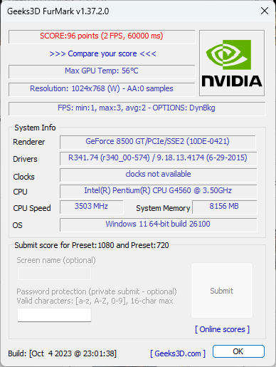 NVIDIA GeForce 8500 GT 256MB GDDR3 128 bit 30W GPU - Retro Gaming Graphics Card