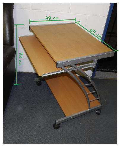 Computer Desk - 73cm Height, 64cm Width, 48cm Depth