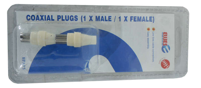 coaxial plugs 1 x male 1 x female
