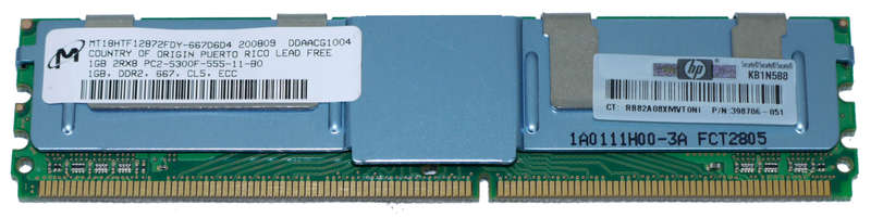 1GB 2Rx8 PC2-5300F-555-11-B0 DDR2 ECC Server Memory