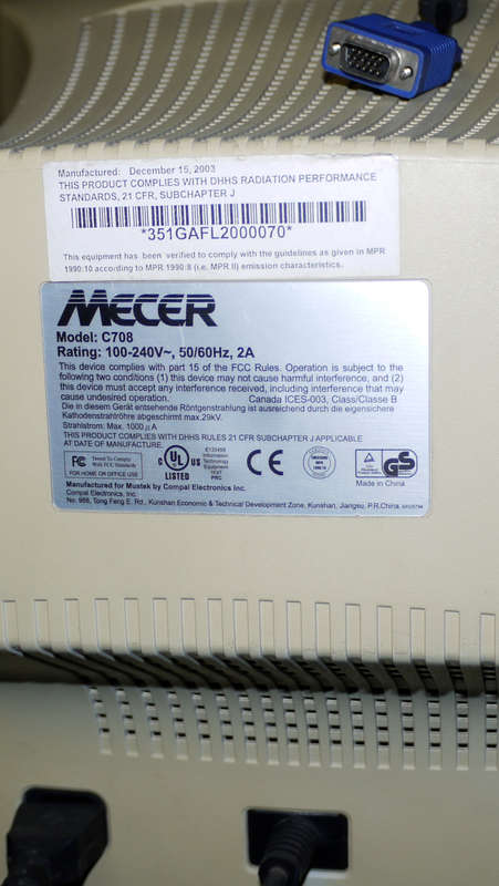 Vintage monitor 17inches Mecer CRT C 708