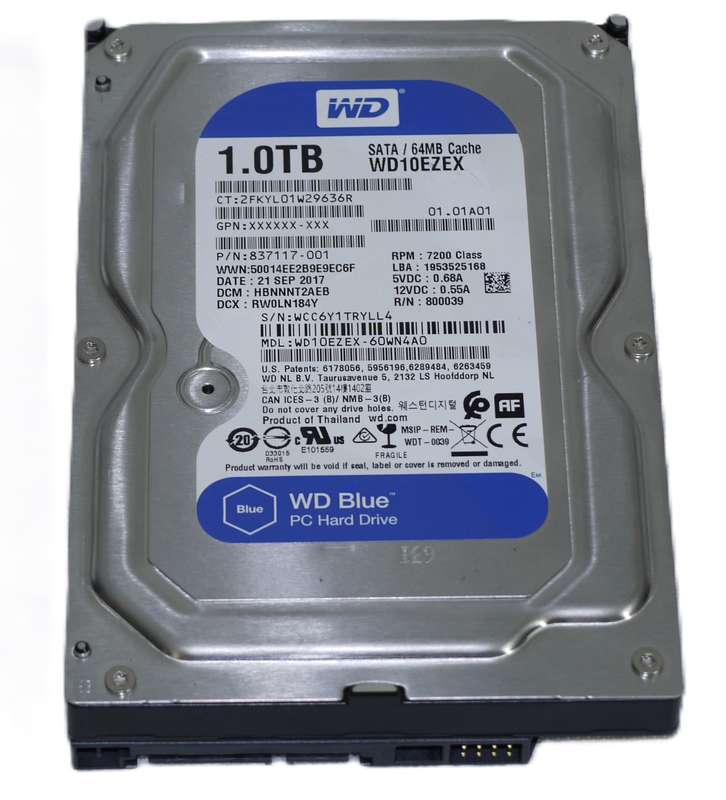 Western Digital Hard drive HDD 1TB 7200 RPM WD-WCC6Y1TRYLL4 (Power on Hours: 48 Hours)