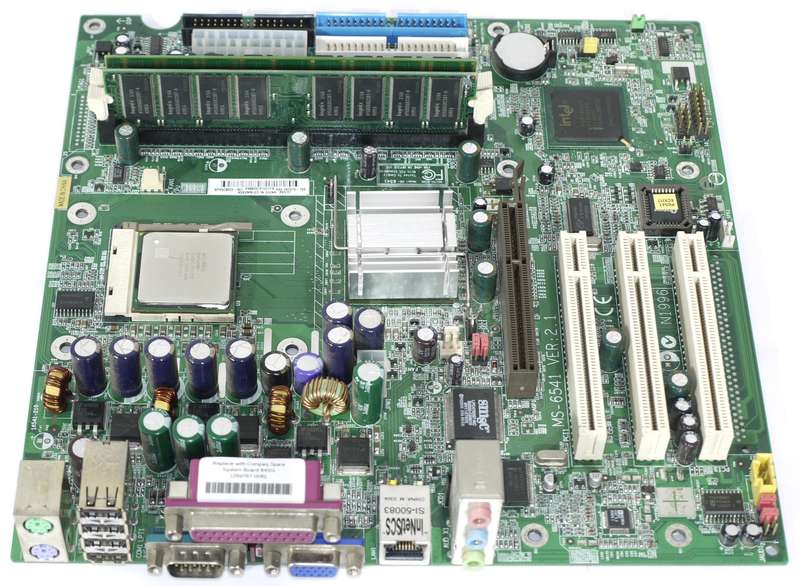 CPU, Motherboard, RAM Combo - MS-6541 VER:2.1, Intel Pentium 4 (mPGA478B), 1GB DDR1, CPU Cooler