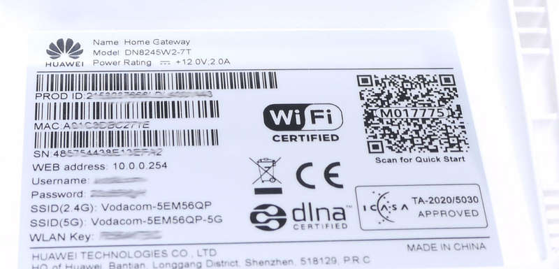 Vodacom Broadband Router Huawei - DN8245W2-7T[OPEN BOX]