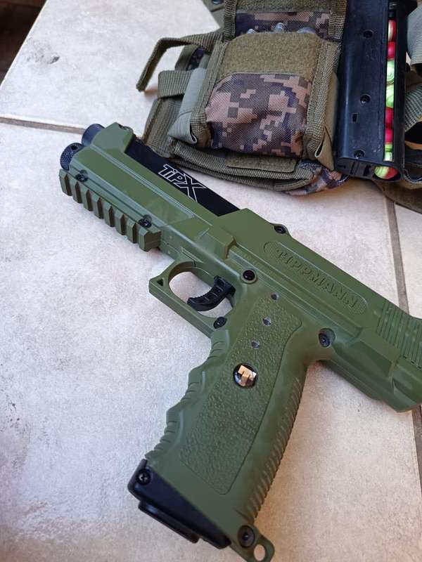 Tippmann TPX 0.68 Caliber Olive - Tippmann Holster - 100% WORKING - 2 MAGIZENES - 5 Gas sylinders