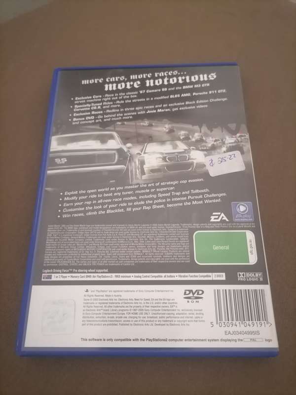 Need For Speed Most Wanted Black Edition Playstation 2 - 2 X DISC'S NEAR MINT WITH BOOKLET