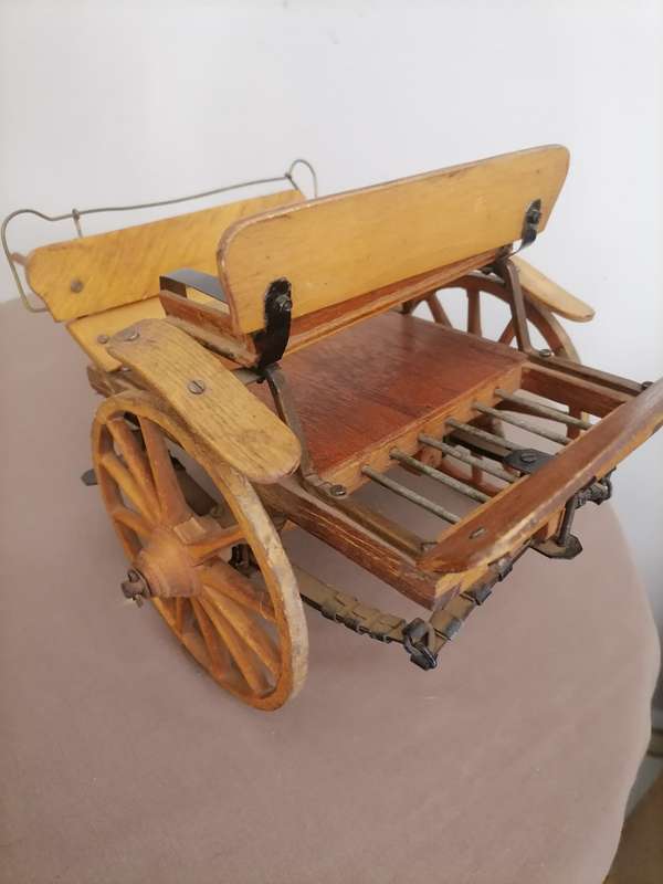 Vintage handmade wooden donkey car - as per photo