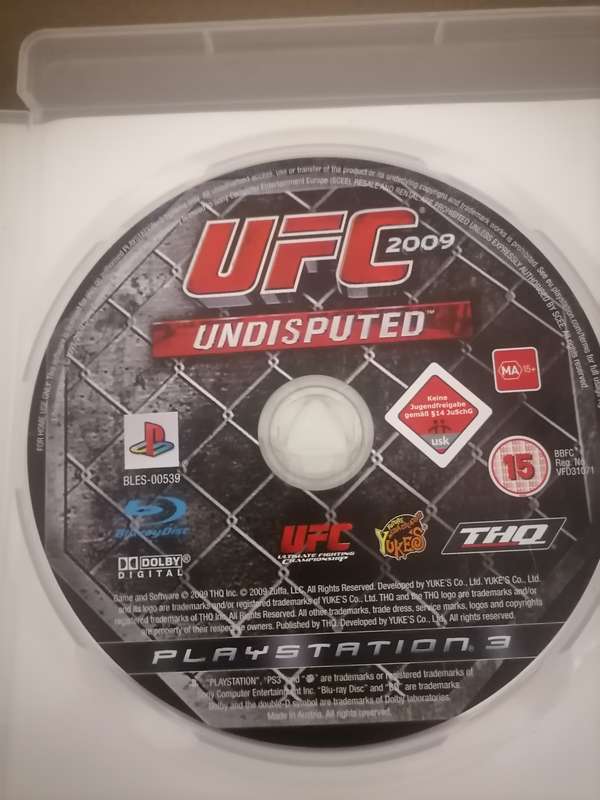 UFC 2009 Undisputed Playstation 3 - No Booklet - Near Mint