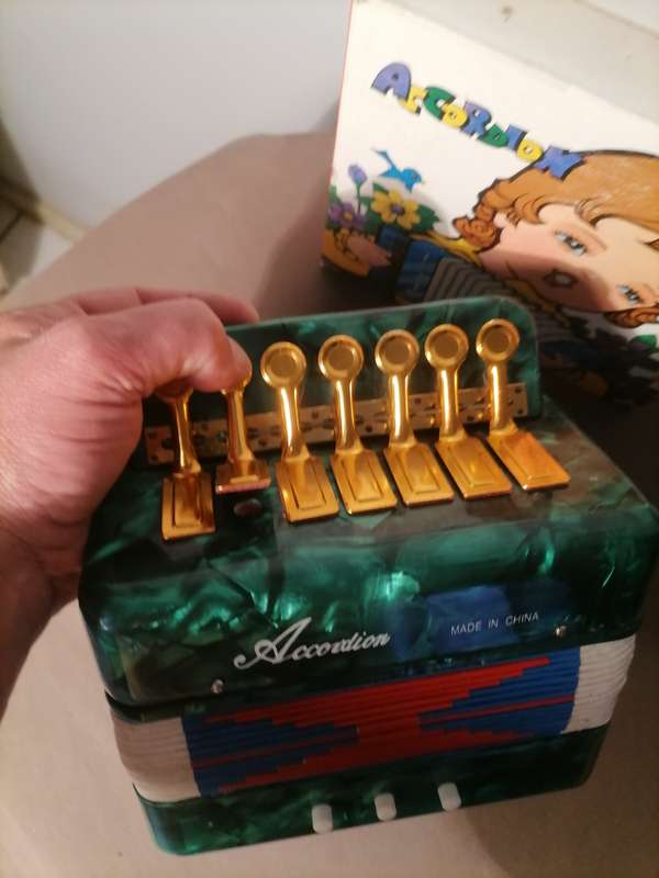 Vintage Golden Cup Child's Accordion Toy With Box - 100% WORKING