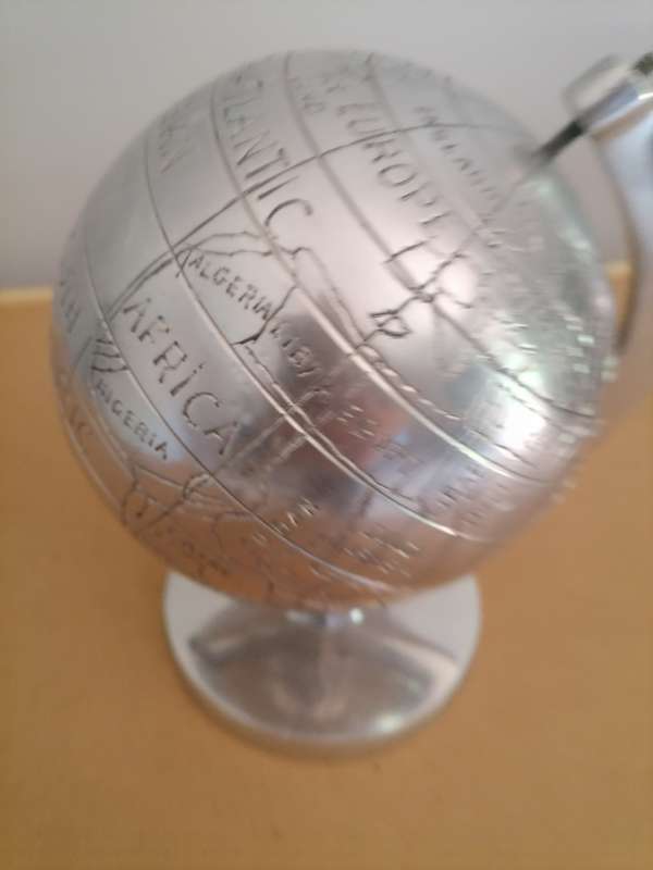 Aluminum World Globe Medium solid heavy decor - AMAZING