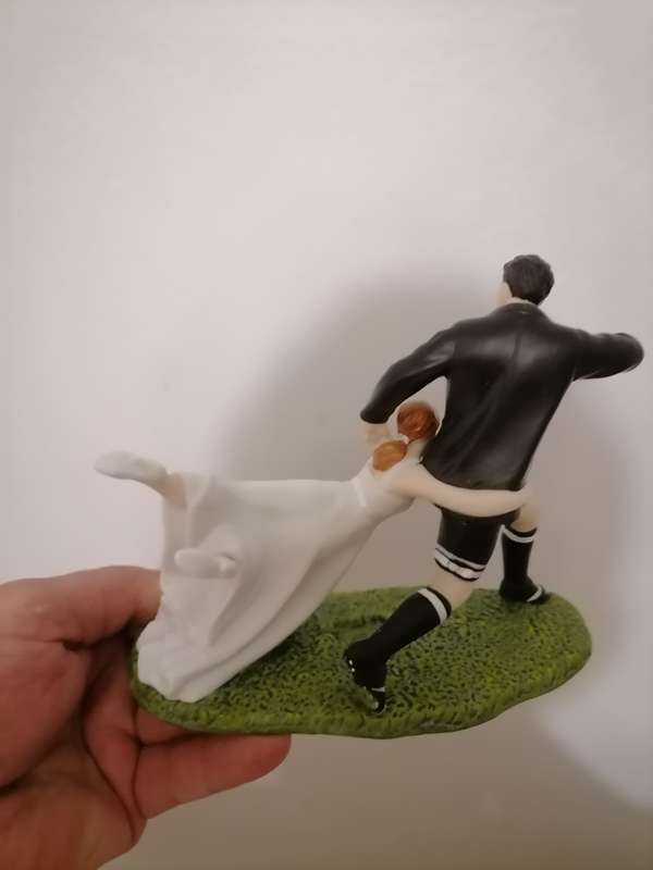 Weddingstar A Love Match Rugby Sport Bride and Groom Couple Figurine Cake Topper - Porcelain