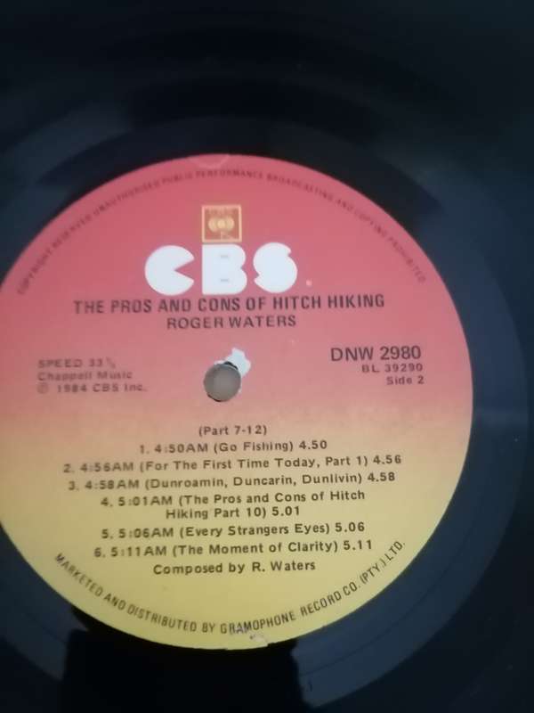 Roger Waters  The Pros And Cons Of Hitch Hiking - DNW 2980 - LP - NEAR MINT CONDITION