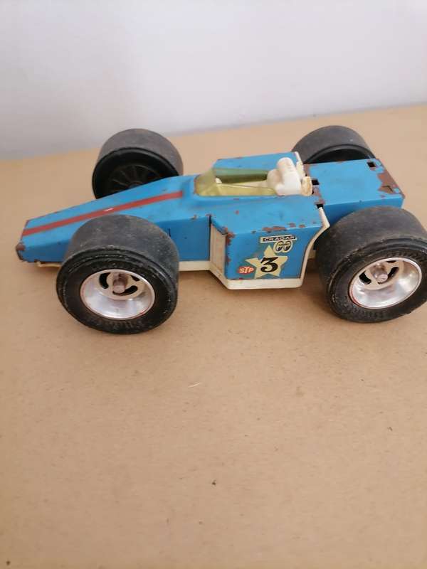 1970's VINTAGE BUDDY L TIN TOYS - Truck - BLUE DRAGSTER CAR - AMAZING CONDITION - MADE IN JAPAN