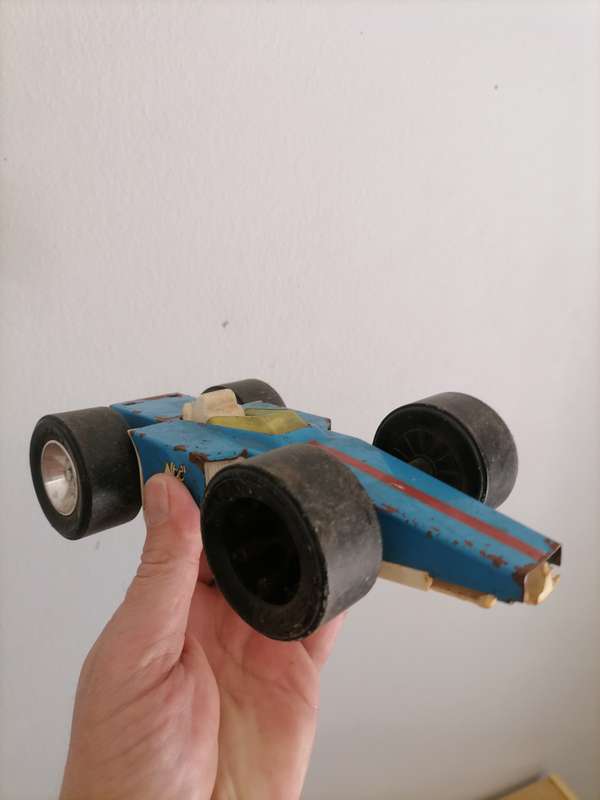 1970's VINTAGE BUDDY L TIN TOYS - Truck - BLUE DRAGSTER CAR - AMAZING CONDITION - MADE IN JAPAN