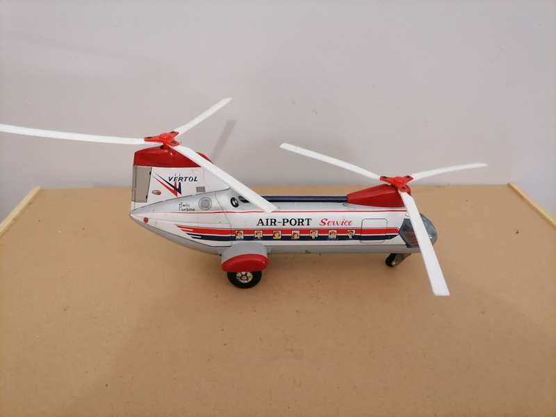1960'S Vertol 107 Litho Tin Toy Helicopter - MADE IN JAPAN - AMAZING CONDITION